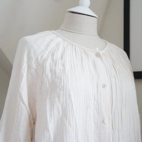 Aritzia Black Wilfred Free Cream White Maxi Sail Dress Size Medium - Picture 7 of 14